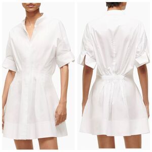 Staud Lorenza Stretch-Cotton Short-Sleeve Minidress Size Small